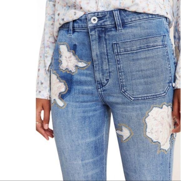 NWT Anthropologie Pilcro High-Rise Patchwork Jeans - Picture 2 of 11